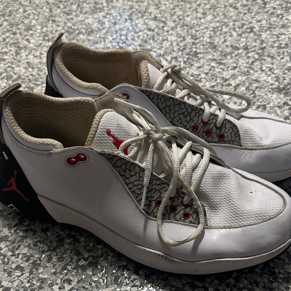 Jordan White and Black Men's Golf Shoes